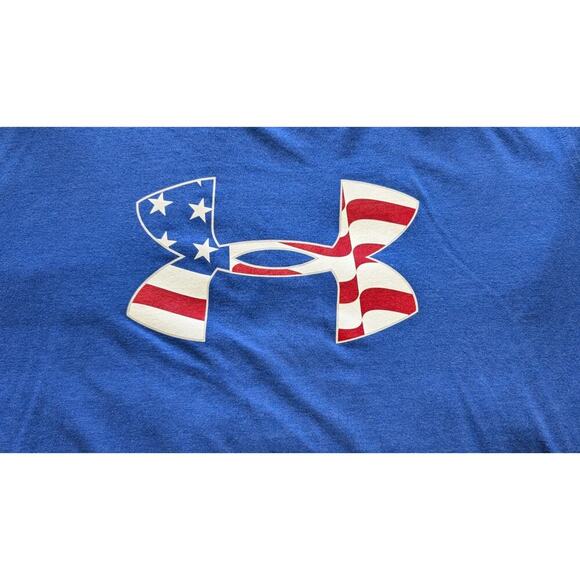Under Armour Men's USA Flag T-Shirt Size XXL Navy Blue USA Chest Logo Soft EUC - Picture 6 of 6